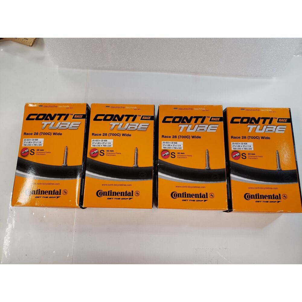Lot of 4 Continental ContiTube Race 28 (700C) Wide Inner Tubes Presta Valve 42mm